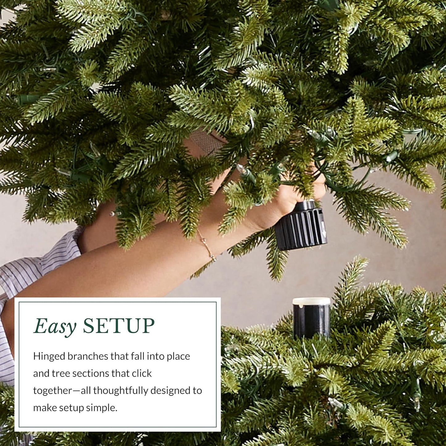 Balsam Hill 7.5ft Unlit Stratford Spruce - Slim Artificial Christmas Tree with True Needle Foliage & Premium Stand for Small Spaces