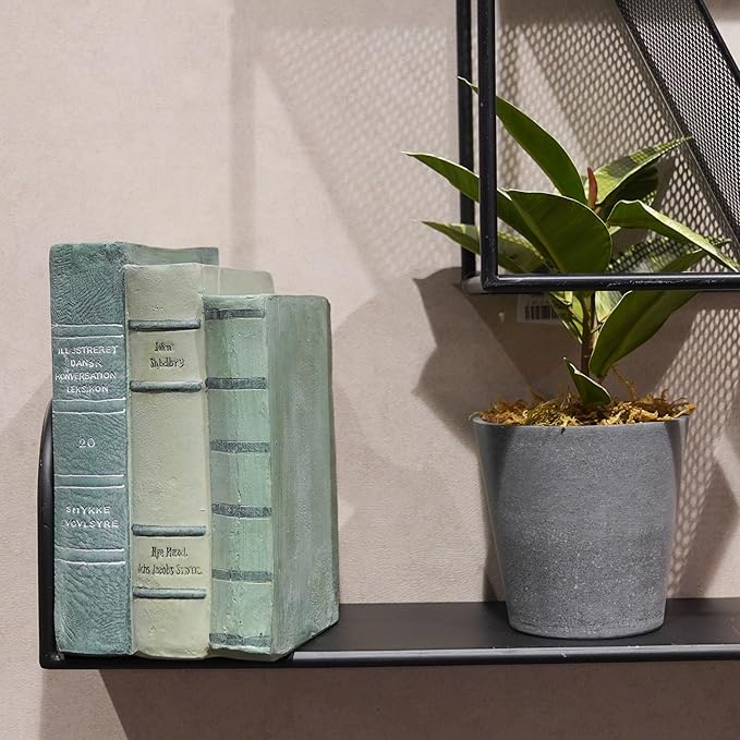 Guichifun Decorative Books Living Room Décor - Resin Sage Green Faux Books Fake Modern Home Decoration for Bookshelf Coffee Table Décor 5.5 x 4.5 x 7.5 Inch
