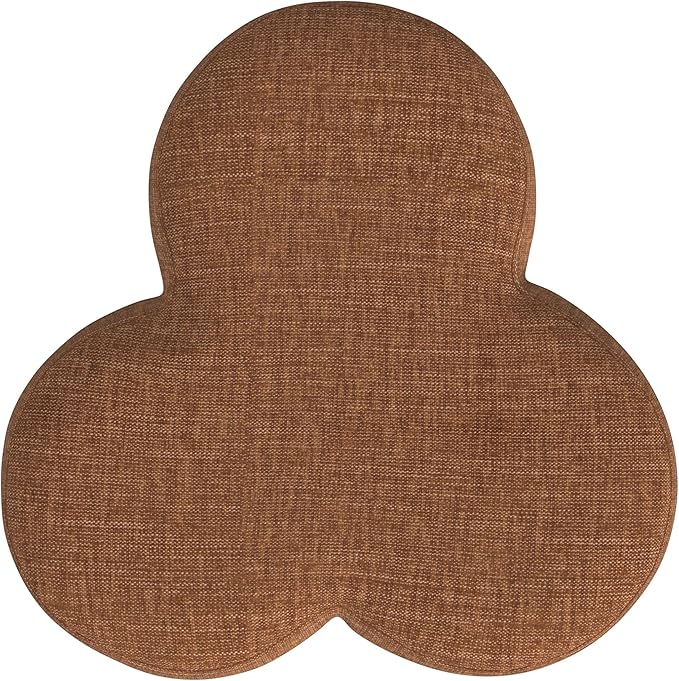 HomePop Upholstered Clover Shaped Ottoman|HomePop Home Décor|Foot Rest Ottoman - Rust Orange Chenille