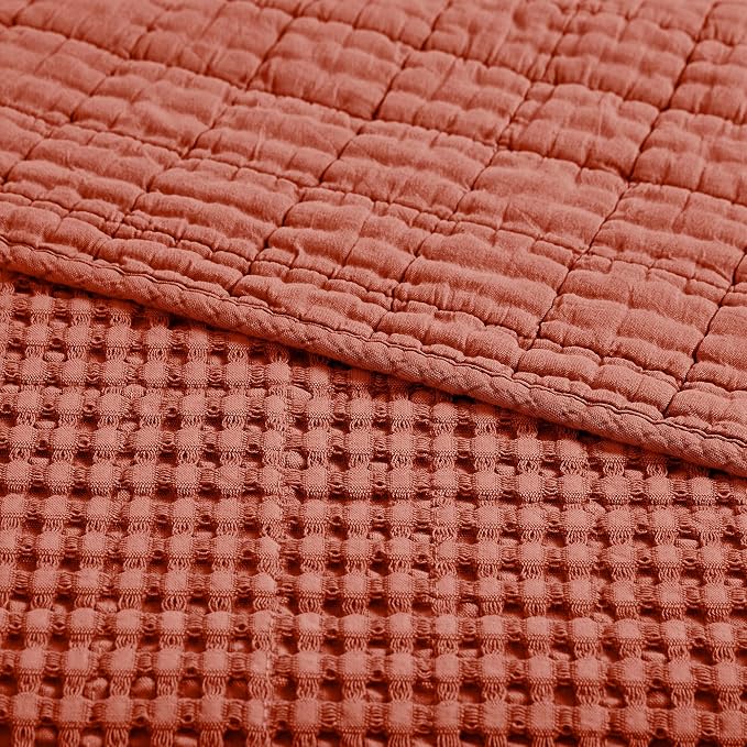 Levtex Home - Mills Waffle - Throw - Adobe Cotton Waffle - Throw Size 50 x 60in.