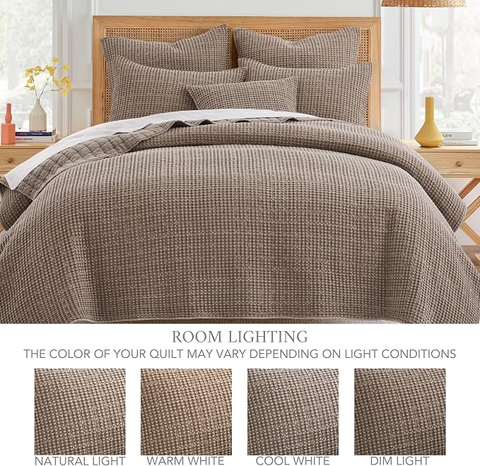 Levtex Home - Mills Waffle - Throw - Cocoa Cotton Waffle - Throw Size 50 x 60in.
