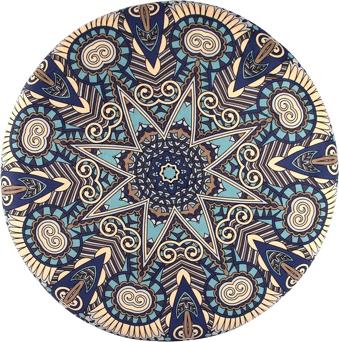 Sigmat Memory Foam Seat Cushion Anti-Slip Soft Round Stool Cushion Chair Pad 16 Inch Geometric