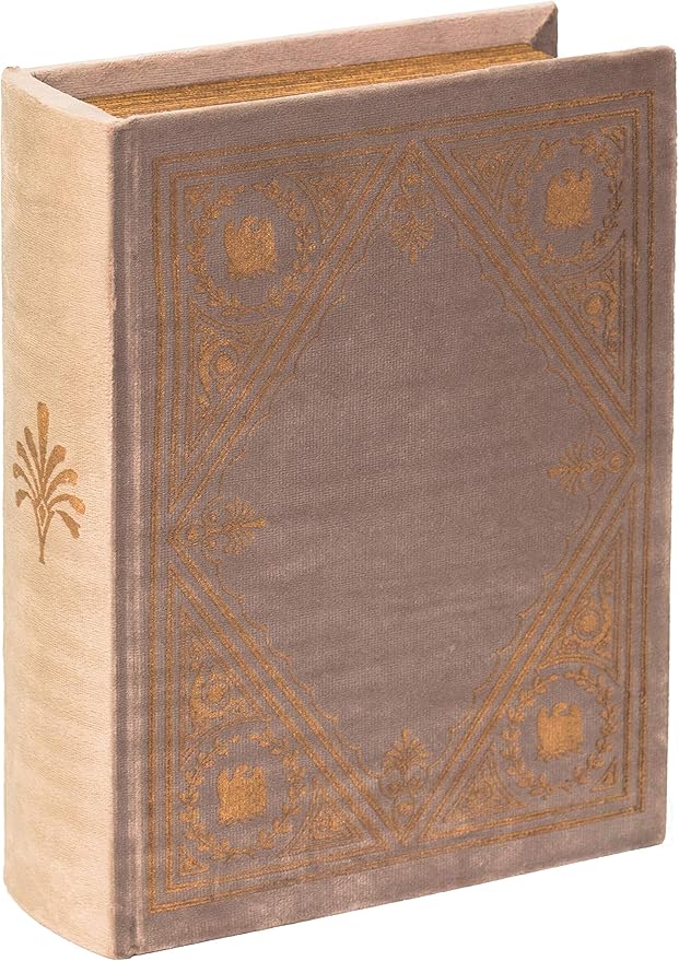 Decorative Vintage Book Shaped Trinket Storage Box, Off White