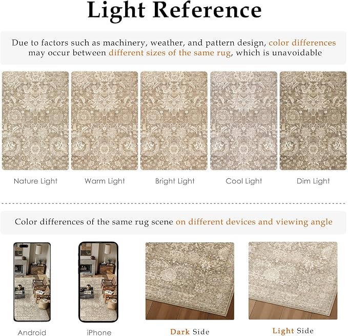 HUGEAR Hallway Runner Rugs 2x8 Beige Washable Rug Neutral Vintage Rug Carpet Distressed Soft Durable Non Slip No Shedding for Indoor Bedroom Kitchen Dining Nursery Laundry