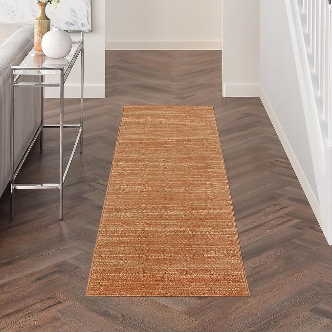 Nourison Home Nourison Essentials Rust 2' x 6' Area Rug - Easy Clean, Non Shedding, Bed Room, Living Room, Dining Room, Kitchen (6' Runner)