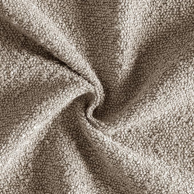 MIULEE 22x22 Inch Decorative Euro Sham Pillow Covers for Couch Bed Set of 2 Textured Boucle Neutral Throw Pillow Covers Light Taupe Accent Solid Pillowcases Sofa Living Room Home Decor