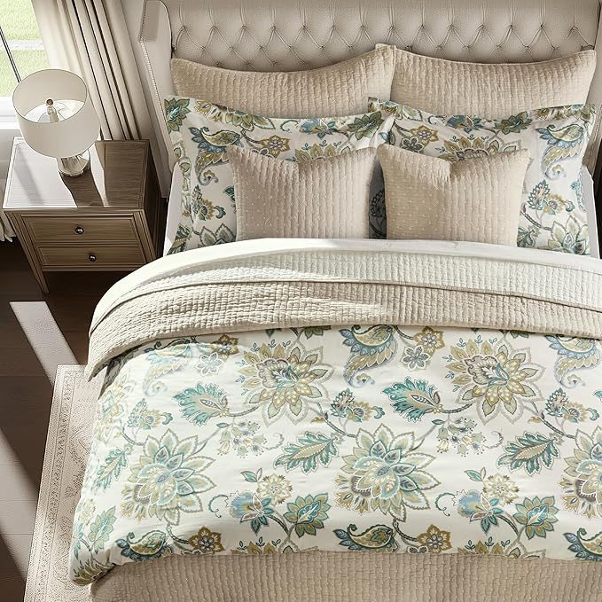 Levtex Home Cross Stitch Reversible Twin XL/Twin Quilt Set (68x86in) with 1 Pillow Sham (26x20in) - Stitch Texture - Taupe - Cotton Twin/Twin Size Quilt Bedding Set - Lightweight, Soft, Pre-Washed