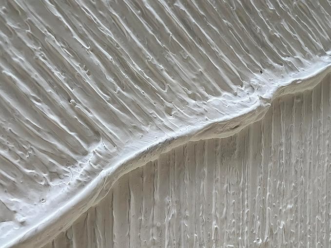 NANKAI Thick Texture White Abstract Oil Painting Thick Texture Texture Beach Wave Landscape Painting Family Wall Art Deco Oil Painting 24X48 Inches