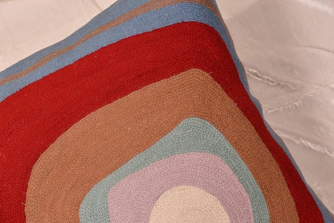 Kandinsky Modern Pillow Cover - Ruby Abstract Pillows | Contemporary Pillows | Mid Century Chair Cushions | Handmade Wool Size 18x18