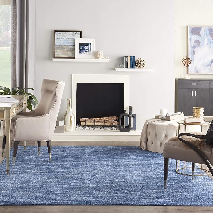Nourison Home Nourison Essentials Navy Blue 8' x 10' Area Rug - Easy Clean, Non Shedding, Bed Room, Living Room, Dining Room, Kitchen (8' x 10')