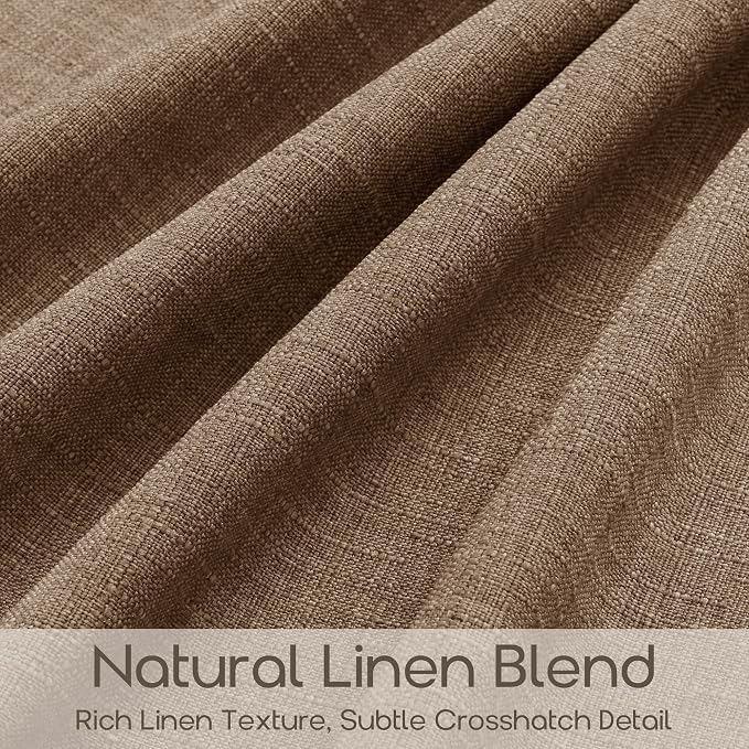 Rust Brown Pinch Pleated Curtains for High Living Dining Room Brown Vintage Light Filtering Privacy Sheer Floor to Ceiling Drapes with Back Tab 120 Inches Extra Long Pinch Pleat Linen Curtains 40x120
