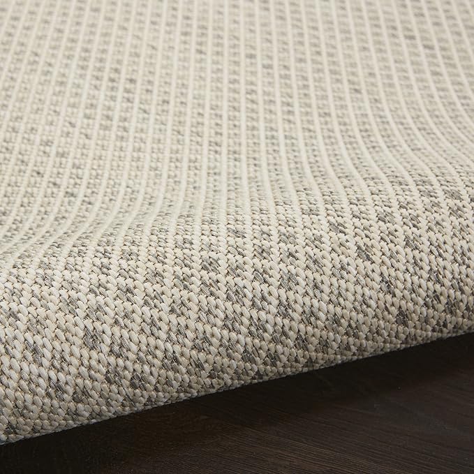 Nourison Home Courtyard Ivory Silver 2'2" x 16' Area Rug - Easy Clean, Non Shedding, Bed Room, Living Room, Dining Room, Kitchen (16' Runner)