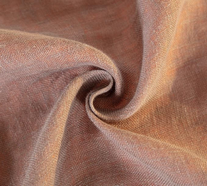 Chezmoi Collection Brussels Belgian Flax Linen Throw Blanket, 50" x 70" - Pre-Washed Super Soft Lightweight Breathable Summer Blanket Gray/Orange Color for Living Room Couch & Bed