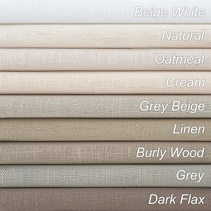 Neutral Linen Pinch Pleated Curtains 92 Inches Long for Living Room 2 Panel Set Cottage Core Cream Ivory Flax Double Pleated Drapes Back Tab Floor to Ceiling Semi Sheer Curtains for Dining Bedroom