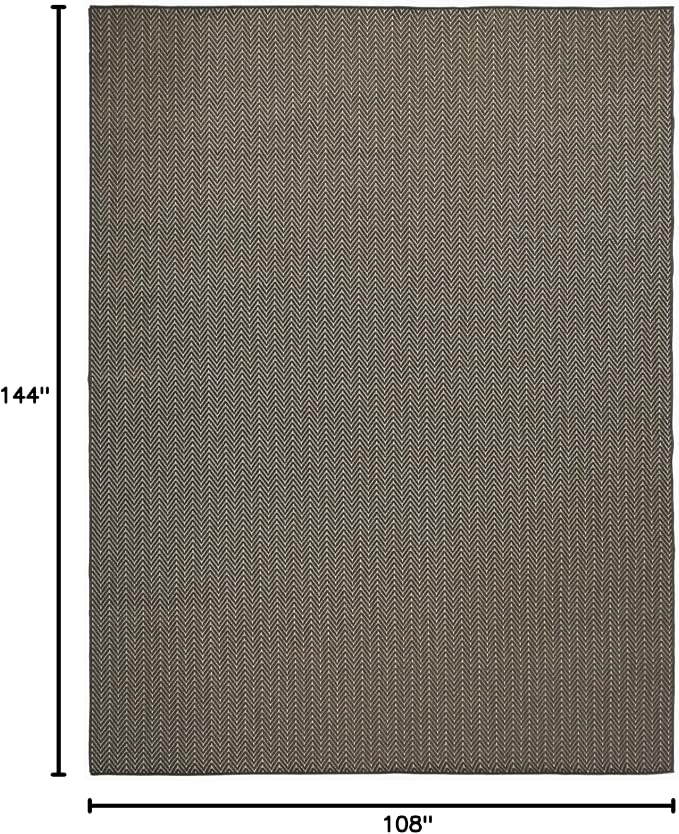 Nourison Home Horizon Indoor/Outdoor Charcoal 9' x 12' Area Rug - Easy Clean, Non Shedding, Bed Room, Living Room, Dining Room, Kitchen (9' x 12')