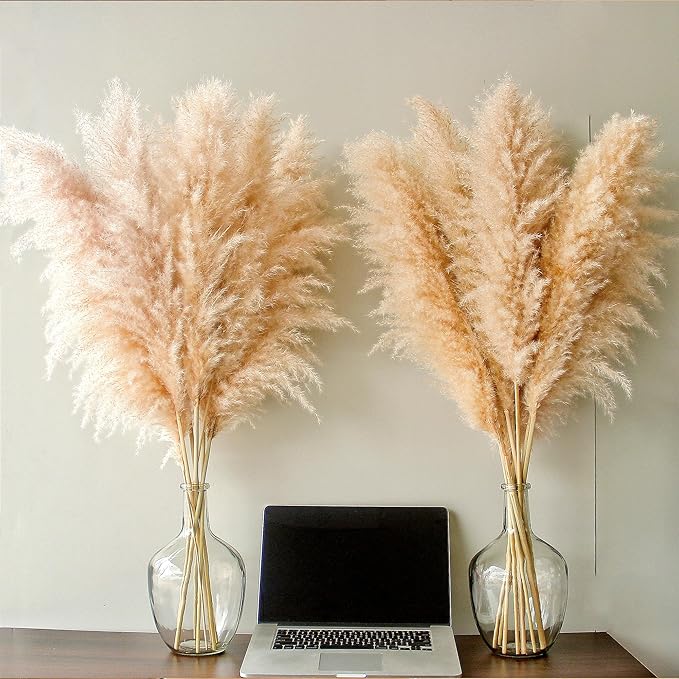 40" inch 60 Stems Natural Pampas Grass Decor Tall, pompas Grass, Tall Pampas Grass for Wedding, Party, Farmhouse, Boho Home Decor