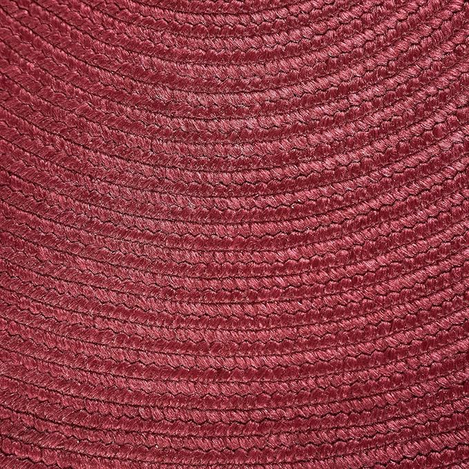 Superior Indoor Outdoor Area Rug, Handwoven Reversible Braided Home Decor for Living Room, Kitchen, Dining Room Floors, Patio, Front Porch, Deck, Modern, Boho, Farmhouse Style, 8' x 10', Burgundy