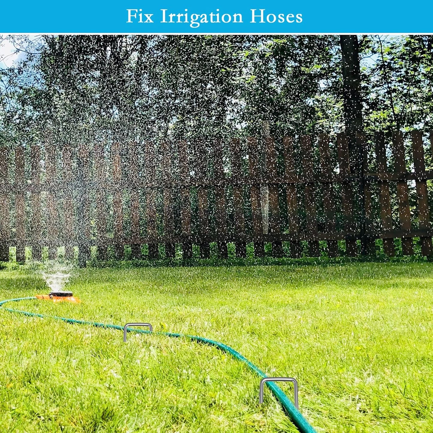 RAOOKIF 12 Inch Galvanized Garden Landscape Staples Stakes, 200Pcs Garden Metal Stakes, 11 Gauge Heavy Duty Ground Stakes for Decoration, Fence Stakes Lawn Stake, Fabric Pins