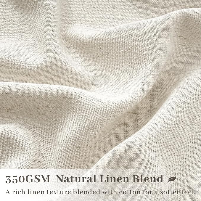 Extra Wide Pinch Pleated Curtains 84 Inches Long for Sliding Glass Door Natural Ivory Thick Linen Textured Light Filtering Semi Sheer Pleat Drapes Hooks Rings for Large Window 1 Panel Cream Ivory