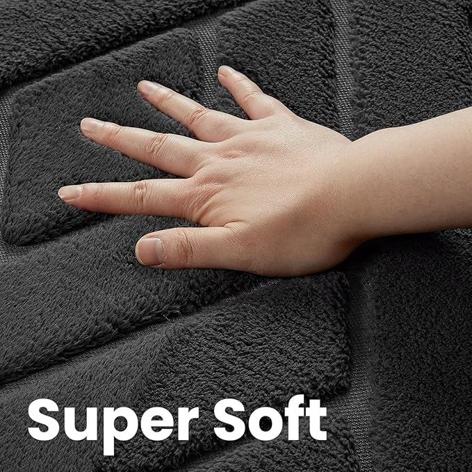 Macgace Ultra Soft Dark Grey Area Rug for Living Room, 5x7 Modern Geometric Shag Rugs with Nonslip Backing for Bedroom, Washable Fuzzy Carpet for Cozy Kids Room Nursery