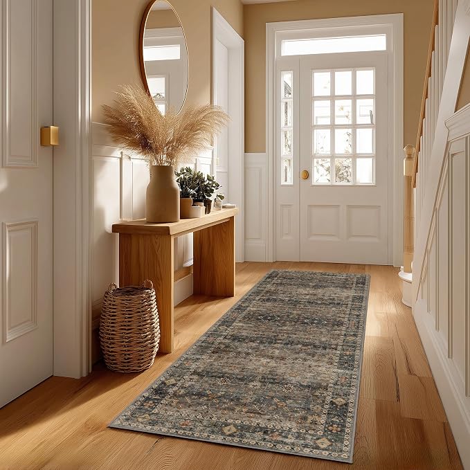 Ruaruarug Washable Area Rug Runner 2×6 for Kitchen Living Room Bedroom, Ultra Soft Non Slip Stain & Fade Resistant, Pet & Kids Friendly, Suitable for High Traffic Areas Easy to Clean, Camel