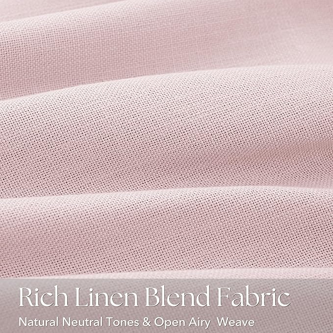 Pink Pinch Pleated Linen Curtains 108 Inch Length 2 Panels for Living Room Bedroom Textured PinkSemi Sheer Drapes Pinch Pleat Rings Window Curtain 40x108