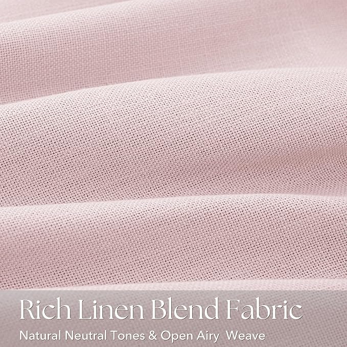Pink Pinch Pleated Linen Curtains 102 Inch Length 2 Panels for Living Room Bedroom Textured PinkSemi Sheer Drapes Pinch Pleat Rings Window Curtain 40x102