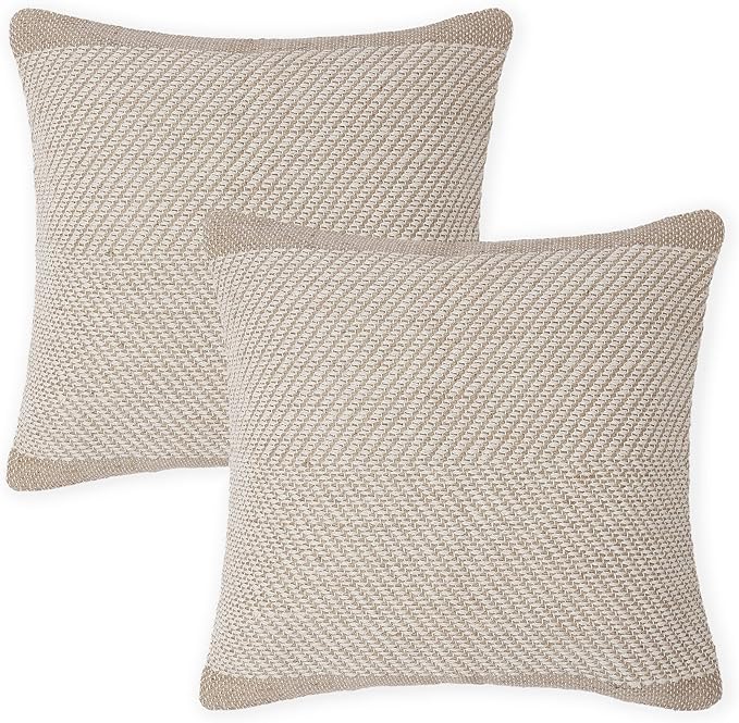 REDEARTH · Handmade Boho Throw Pillow Covers - Bohemian Chic Farmhouse Style - Accent Woven Indoor and Outdoor Pillow Cushion Cases for Couch - Bed - Chair - Sofa - Benches – Set of 2-18"x18" -