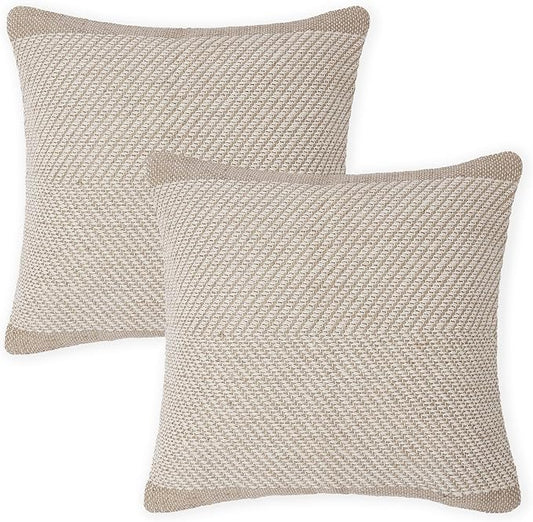 REDEARTH · Handmade Boho Throw Pillow Covers - Bohemian Chic Farmhouse Style - Accent Woven Indoor and Outdoor Pillow Cushion Cases for Couch - Bed - Chair - Sofa - Benches – Set of 2-18"x18" -