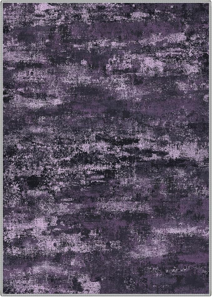 BEIMO Area Rugs 6x9 for Living Room Bedroom, Modern Abstract Machine Washable Rug, Large Soft Low Pile Floor Carpet with Non Slip Backing for Dining Room, Purple