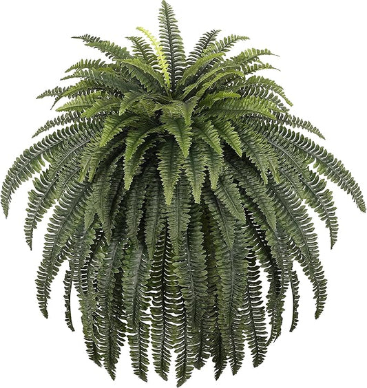FOREST PRINCE 68" Artificial Ferns for Outdoor, UV Resistant Giant Faux Boston Fern Bush with 92 Fronds, Large Fake Plants Fade Resistant for Porch Patio Garden Home Decor