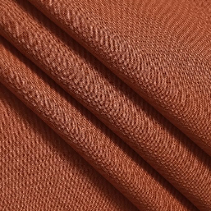 Terracotta Linen Curtains 102 inches Long 2 Panels for Living Room Extra Long Back Tab Semi Sheer Rustic Farmhouse Boho Curtains Ceiling to Floor Length 102 inch for Large Window Rust Colored