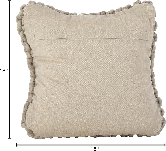 SARO LIFESTYLE Chunky Cable Knit Design Wool Poly Filled Throw Pillow