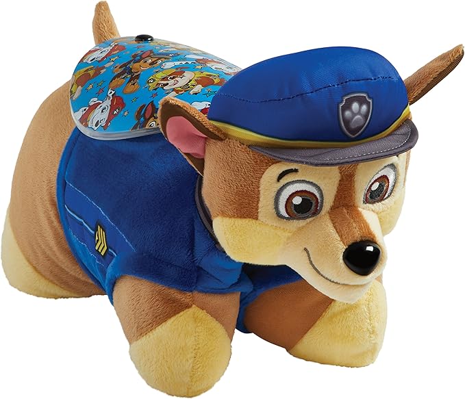Pillow Pets 11 inch Paw Patrol Chase Sleeptime Lite, Nickelodeon Stuffed Animal Nightlight, Plush Toy Gift for Kids