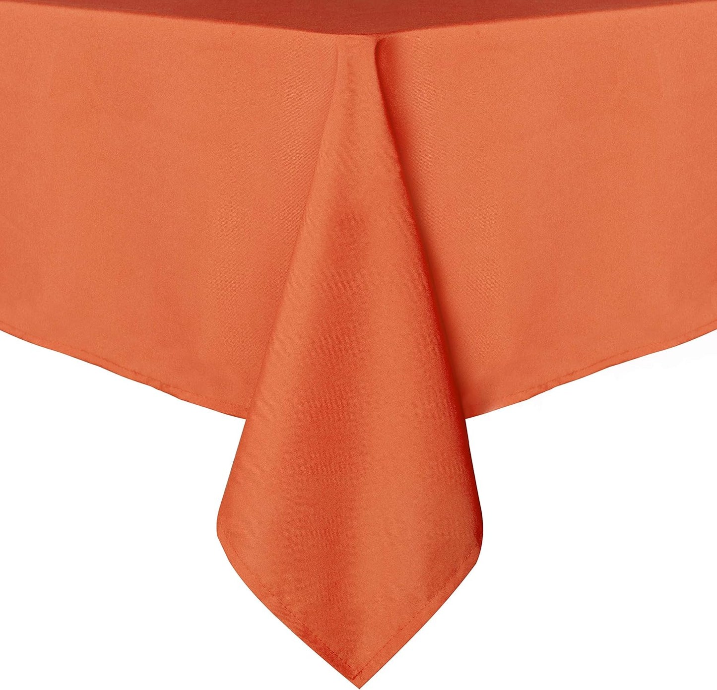 sancua Rectangle Tablecloth - 60 x 84 Inch - Stain and Wrinkle Resistant Washable Polyester Table Cloth, Decorative Fabric Table Cover for Dining Tables, Buffet Parties and Camping, Orange
