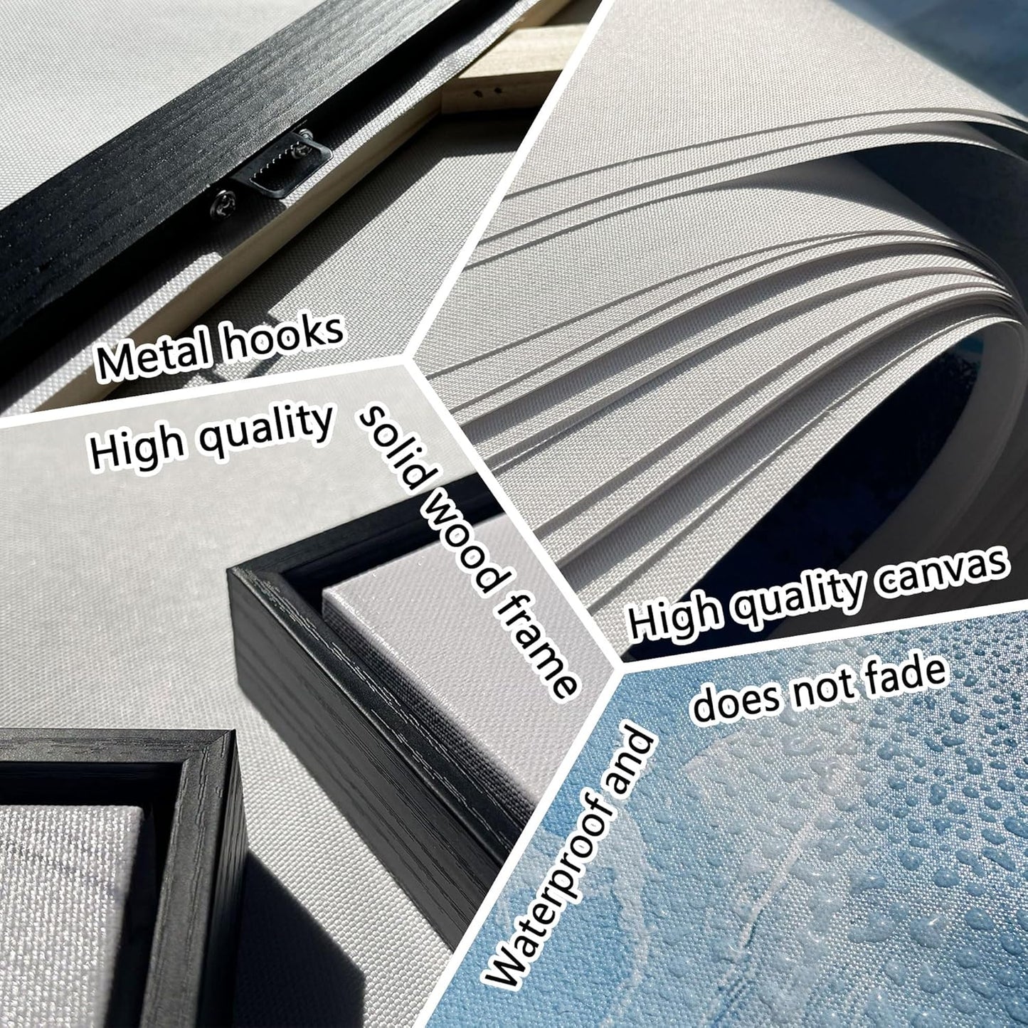 QZQCBLC Large Wall Art Bedroom, Blue Mountains Lake Houses Green Trees Landscape Framed Oil Paintings Canvas Printi Artwork for Living room Home Kitchen Office Pictures Wall Decor 29x58 IN