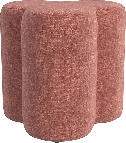 HomePop Upholstered Clover Shaped Ottoman|HomePop Home Décor|Foot Rest Ottoman - Pink Chenille