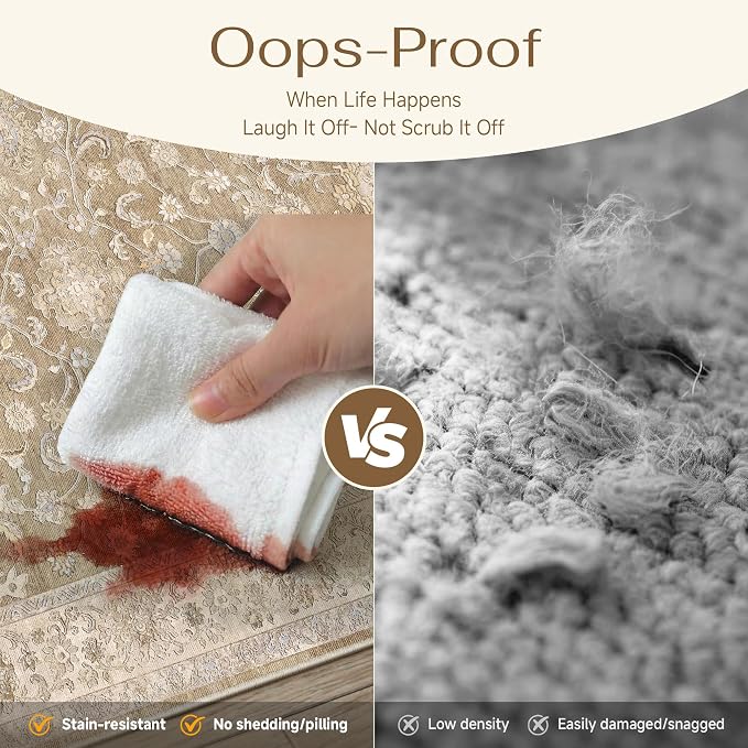 4x6 Taupe Washable Area Rug for Living Room Bedroom Neutral Soft Floral Non Slip Thin Throw Rug Lightweight Vintage Low Pile Distressed Doormat Entrance Laundry Room Office Bathroom Nursery