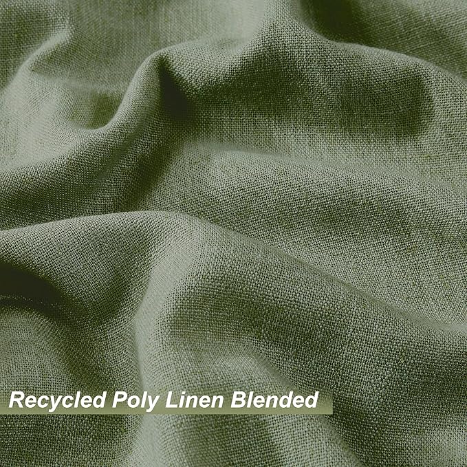 Vision Home Dark Green Pinch Pleated Full Blackout Curtains Linen Blended Room Darkening Curtain Panels 108 inch for Living Room Bedroom Thermal Insulated Pinch Pleat Drapes with Hooks 40" Wx108 Lx2