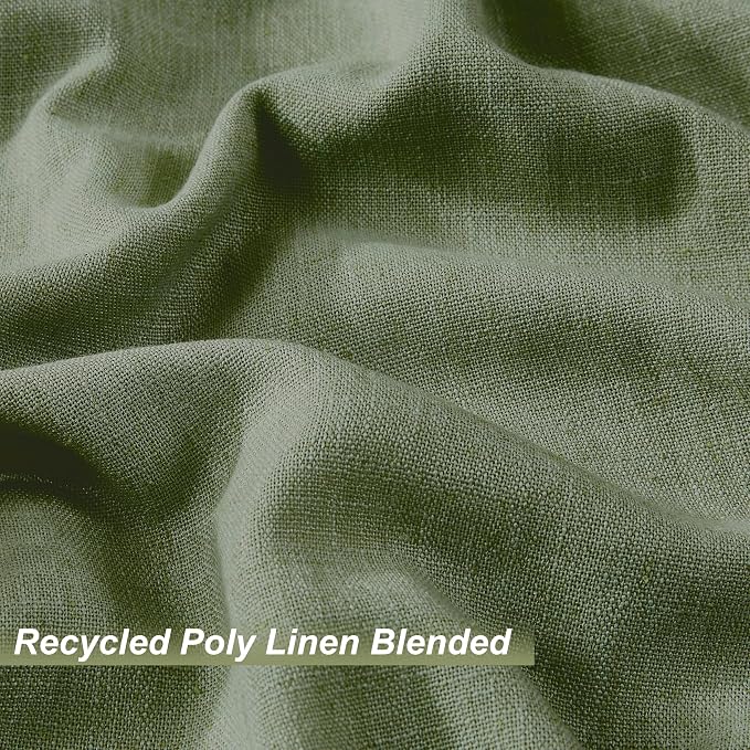 Vision Home Dark Green Pinch Pleated Full Blackout Curtains Linen Blended Room Darkening Curtain Panels 102 inch for Living Room Bedroom Thermal Insulated Pinch Pleat Drapes with Hooks 40" Wx102 Lx2