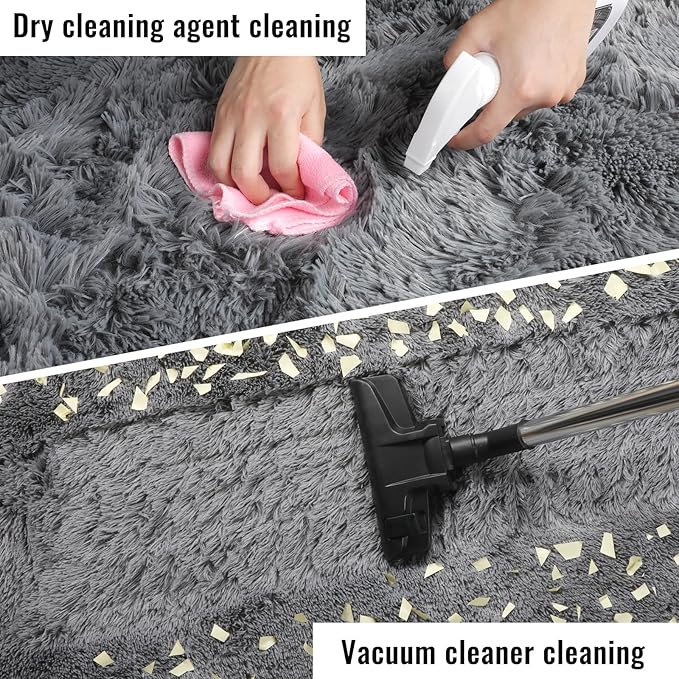 PAGISOFE Plush Washable Area Rugs for Living Room 5x7 Grey, Soft Shaggy Rugs Carpets Fluffy Rugs for Boys Bedroom Kids Room, Shag Plush Rug for Teen Dorm Decor, Kids Home Decor Aesthetic, Nursery