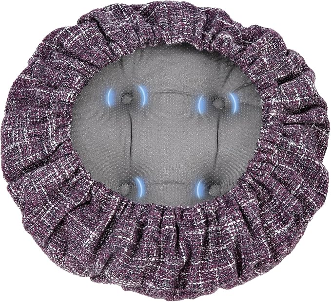 SINOSSO Modern Bar Stool Cushion Dia.12, Fashion Interweaving Design Anti-Skid Silicone Round Stool Seat Cushion Cover Padded (Purple, S,1)