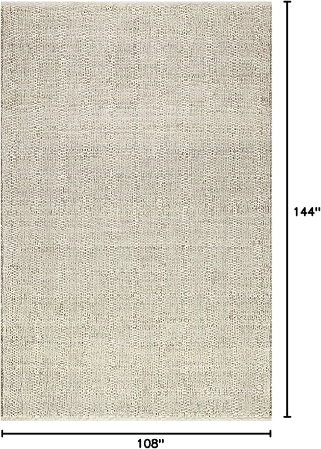 GRUHUM Jute Cotton Area Rug 9'x12' ft Large Rectangle Hand Woven Natural Farmhouse Rugs for Living Room, Bedroom, Kitchen, High Traffic Area - Rustic Vintage Bohemian Eco-Friendly 9x12ft Natural