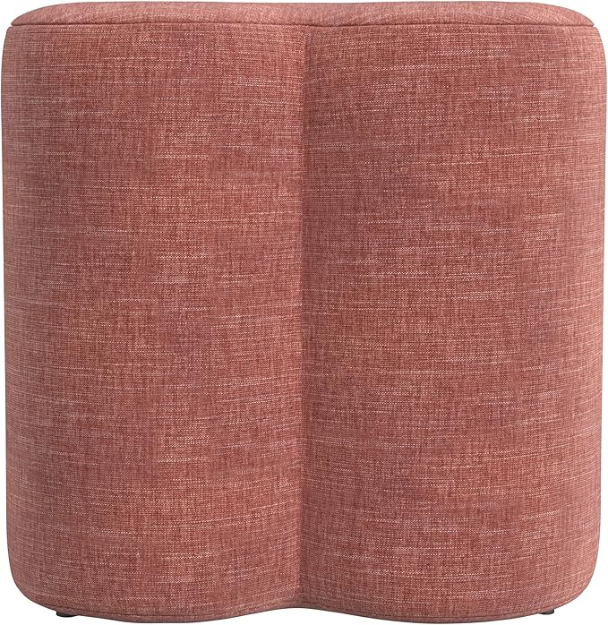 HomePop Upholstered Clover Shaped Ottoman (No Lid, Seat Only) | HomePop Home Décor | Foot Rest Pouf – Pink Chenille