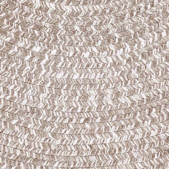 Superior Indoor Outdoor Braided Area Rug, Reversible Dual-Tone Home Floor Decor for Kitchen, Entryway, Patio, Front Porch, Deck, Modern, Boho, Farmhouse Style, 8' x 10', Latte/White
