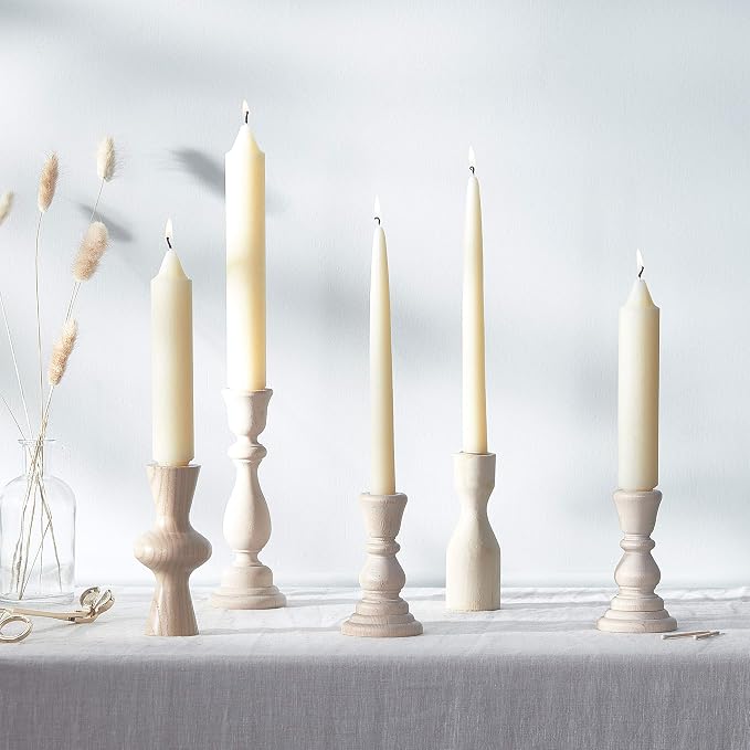 Root Candles 4-Count Unscented Dinner Candles Dripless Beeswax Enhanced Timberline™ Collenette Boxed Candle Set, 7-Inch, Ivory