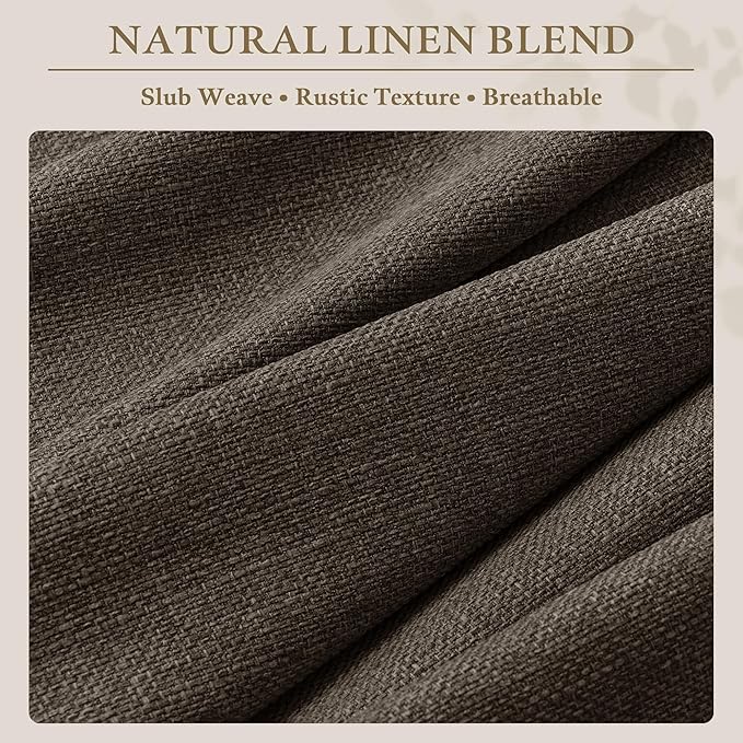 Dark Brown Pinch Pleated Sheer Curtains 80 Inches Long 2 Panles for Living Room Bedroom Memory Trained Chocolate Brown Linen Textured Window Drapes Light Filtering Privacy Curtain 40x80 Inch Length