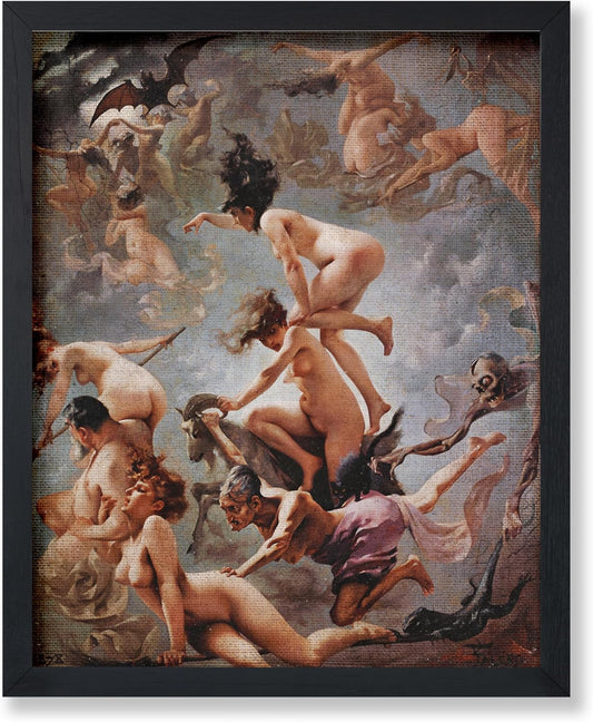 Poster Master Vintage Luis Ricardo Falero Poster - Retro Occult Print - Gift for Gothic, Horror Fan - Witches Going to their Sabbath, Pagan - Wall Decor for Bedroom, Dorm, 18x24 Unframed Wall Art