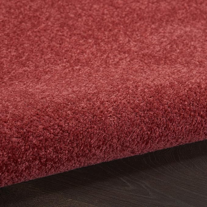 Nourison Home Nourison Essentials Brick Red 6' x Round Area Rug - Easy Clean, Non Shedding, Bed Room, Living Room, Dining Room, Kitchen (6' x Round)