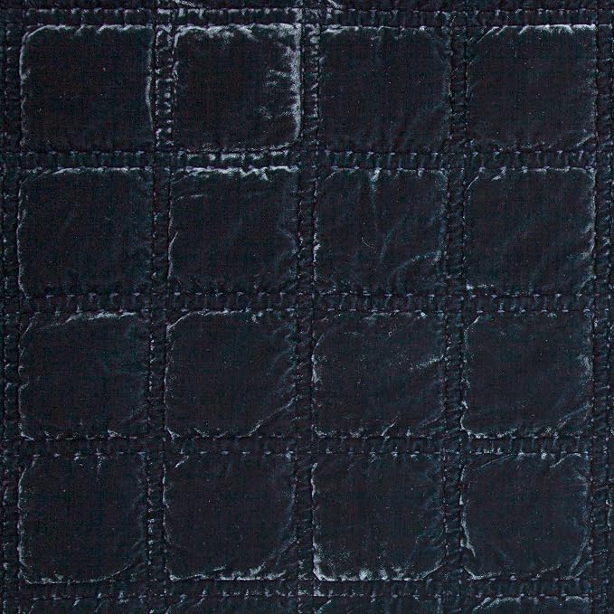 HiEnd Accents Stella Faux Silk Velvet Throw Blanket Midnight Blue, 50x60 inch, Double Stitch Plush Soft Cozy Blankets, Luxury Decorative Throws for Couch, Bed, Sofa, Chair